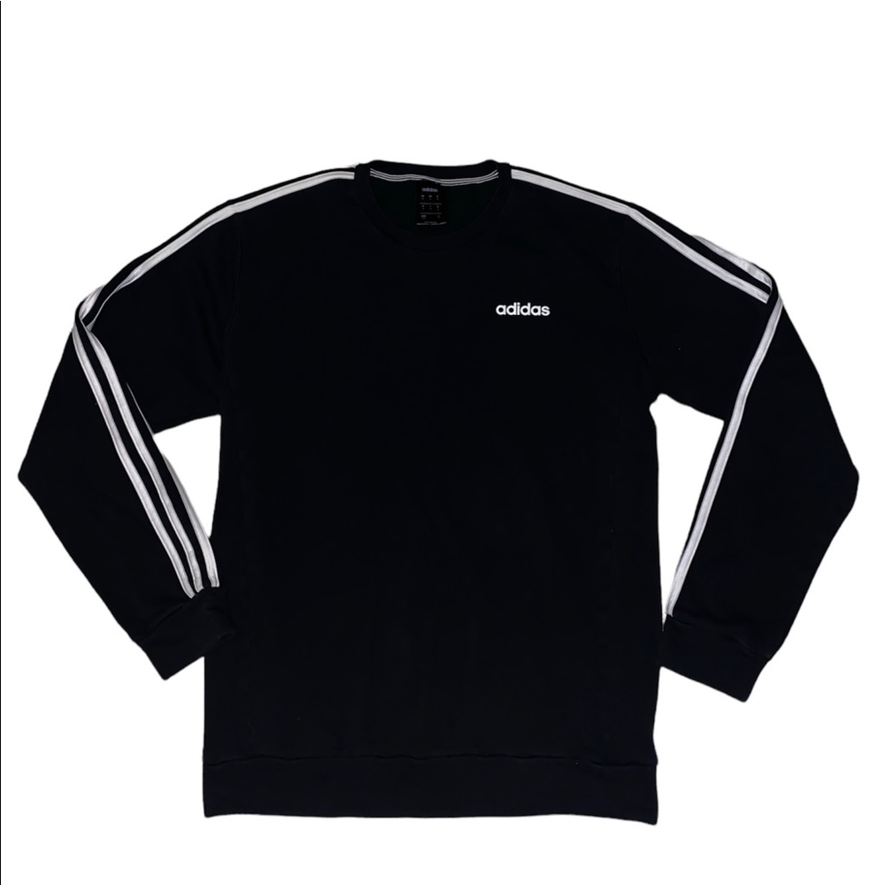 Adidas striped sleeves long sleeve pullover hoodie